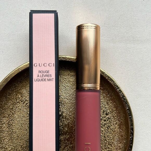 Gucci Rouge Liquid Matte Lip Color Transfer Proof 203 Mildred Rosewood - Picture 4 of 12
